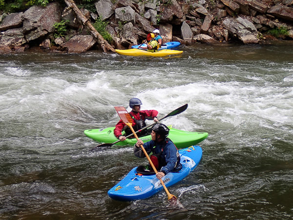 Kayaks at Nantahala Outdoor Center outside Bryson Center. 