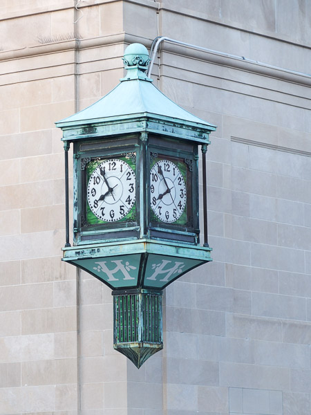 McClintock Clock on Main Street in Hendersonville, NC. 