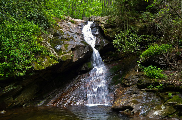 Fun things to do in Hendersonville NC : Shuck Ridge Falls in Pisgah Forest State Park. 